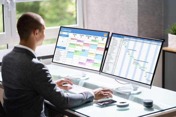 istock Businessman Appointment Computer To Check Business Appointment 1325530504