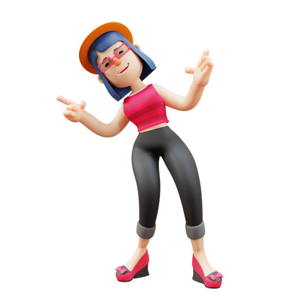 istock 3D Cute Lady Cartoon showing a funny pose 1325535312