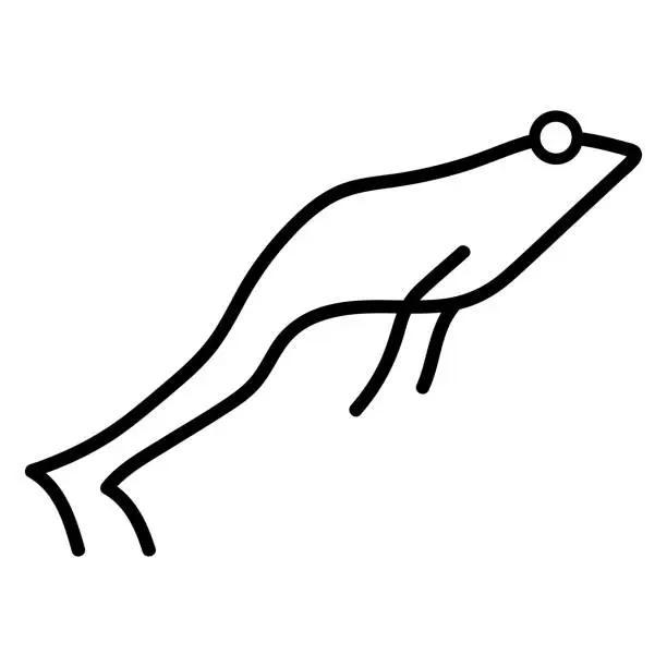 Vector illustration of Frog Jumping outline icon Vector isolated
