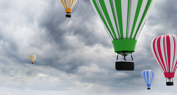 istock Hot air balloons in the sky. 1325546843