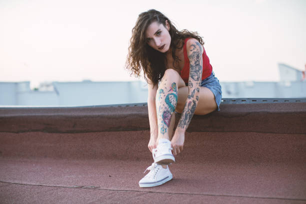 feet on a skateboard