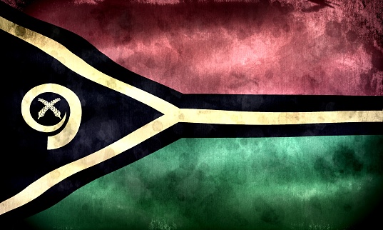 3D-Illustration of a Vanuatu flag - realistic waving fabric flag.