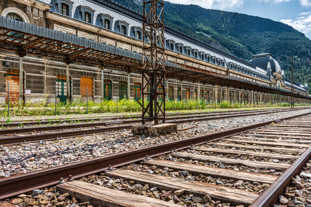 Canfranc, Spain: 17.08.2018. It is a railway station located in the municipality Spanish of Canfranc (Huesca), close to the border with France. It was inaugurated in 1928