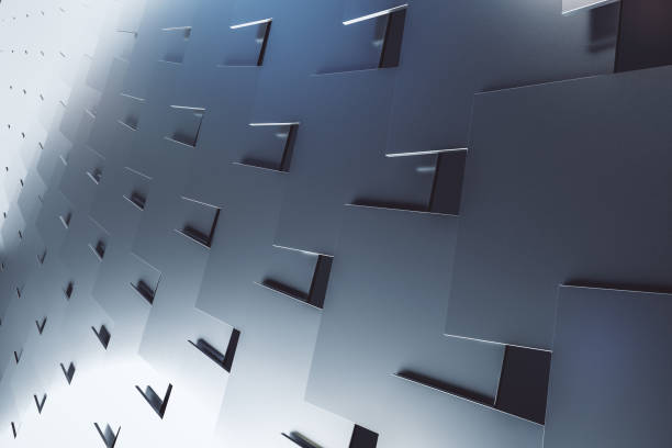 istock Shiny silver metal tile background. Texture and design. 3D Rendering. 1325549026