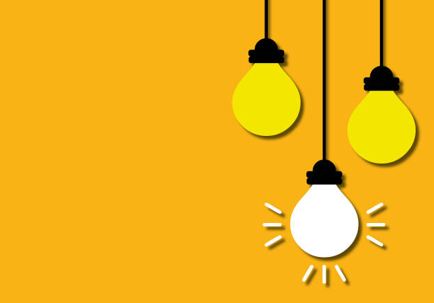 istock Light bulb symbol on yellow background, Idea concept. 1325549933