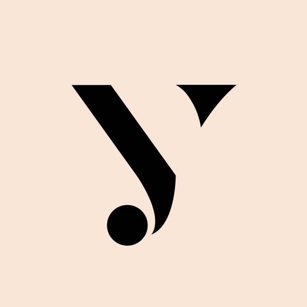 illustrazioni stock, clip art, cartoni animati e icone di tendenza di logo della lettera y. iniziale dell'alfabeto tipografico decorativo. - letter y