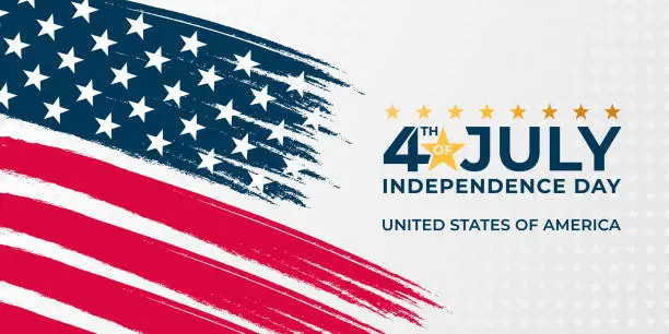 Vector illustration of Fourth of July Independence Day of United States of America Banner Background Vector illustration. Independence Day of United States of America 4th of July with American Flag vector design.