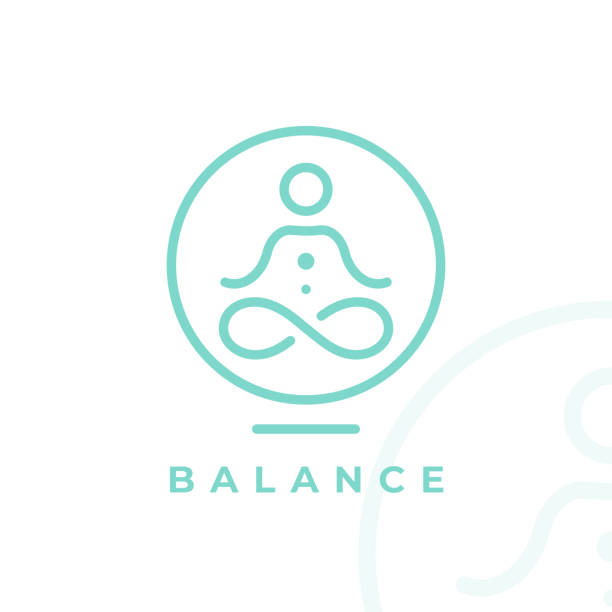 Yoga studio icon Yoga studio icon. Wellness health spa meditation symbol. Zen harmony balance sign. Vector illustration. celestial body stock illustrations