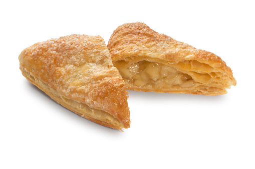 Studio shot of Apple Turnover cut out against a white background.