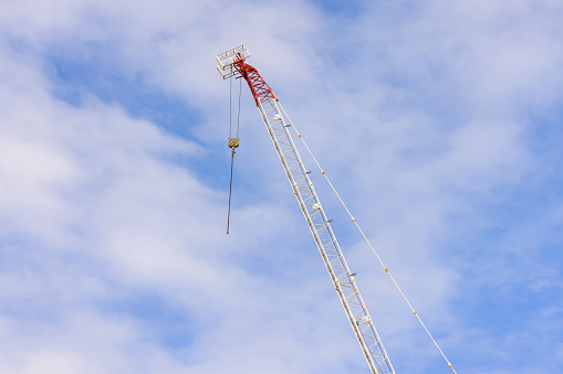 Cesis, Latvia - Jul 21, 2019: Stone-lifting devices at Cesis Castle Medieval Activity Area - Cesis, Latvia