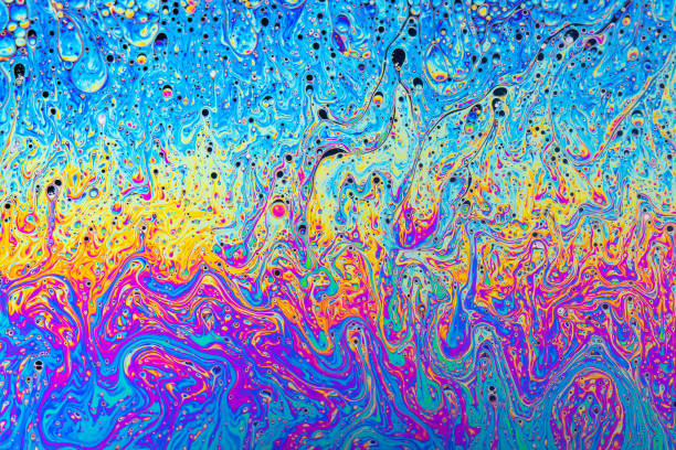 soap bubble abstract art patterns - tie die imagens e fotografias de stock