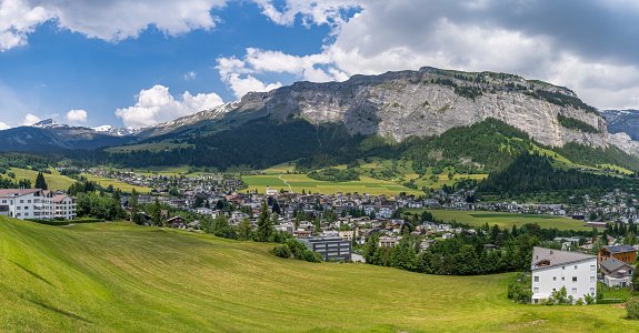 Flims is a municipality in the Imboden Region in the Swiss canton of Graubünden. The town of Flims is dominated by the Flimserstein mountain.