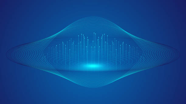 istock 3D technology sense of space sense of big data background of luminous rays on the booth. 1325579358