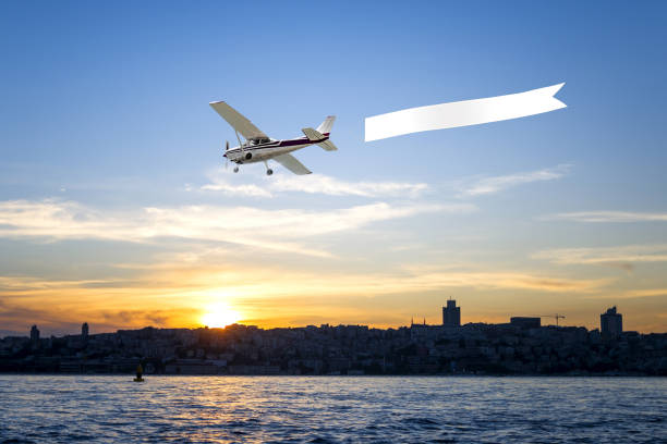 istock Airplane with banner to Istanbul Turkey 1325580945