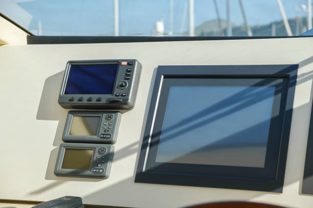 istock Close-up navigation devices of the yacht 1325581436