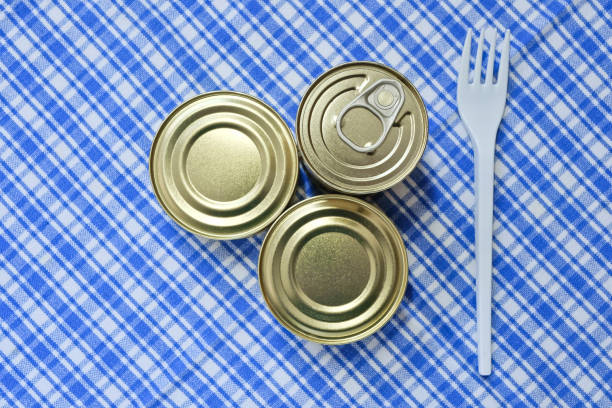 Canned food and plastic cutlery - Blackout concept