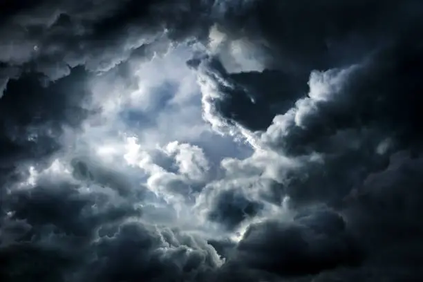 Dark and Dramatic Storm Clouds Area Background