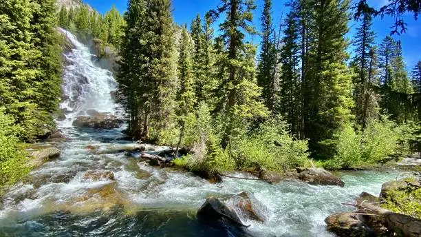 Photo of hidden falls of cascade creek - wide angle view