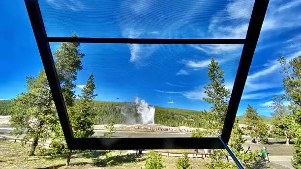 hiking in yellowstone national park - cody, wy - usa