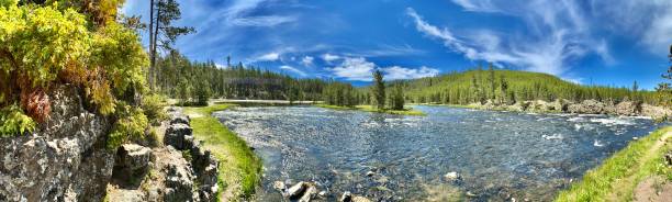 istock super wide angle view of yellowstone river with rapids 1325587374