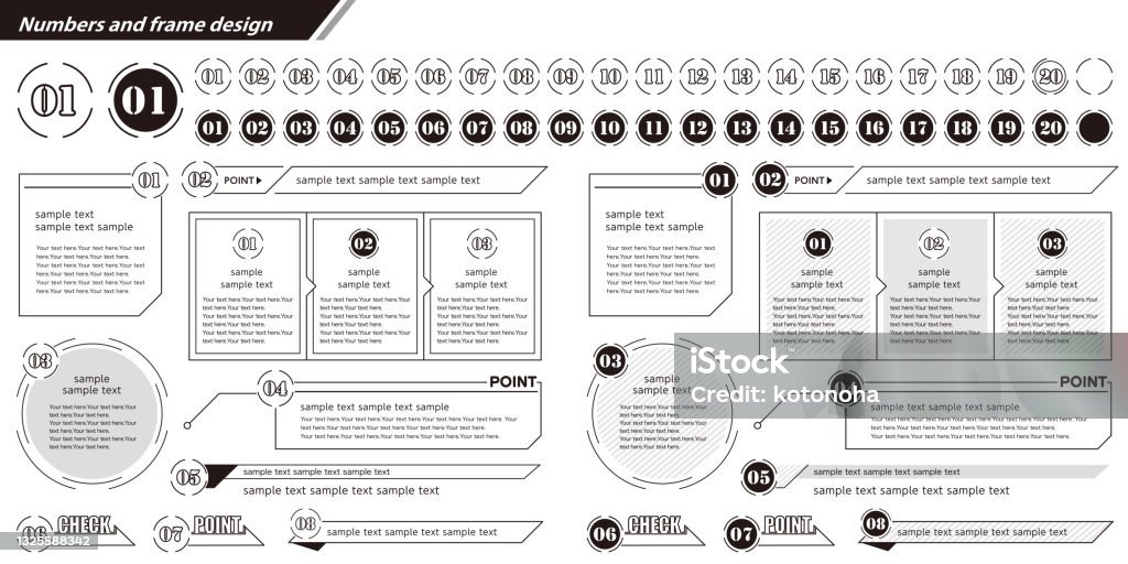 Numbers Sign With Frame Numbers And Frame Design Set Stock Illustration - Download Image Now ...