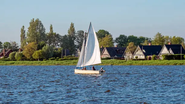 Sailing on the IJsselmeer near Oudega in Friesland the Netherlands