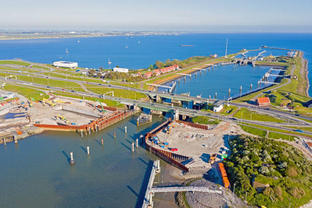 istock Aerial from Kronwerderzand at the Afsluitdijk the Netherlands 1325594420