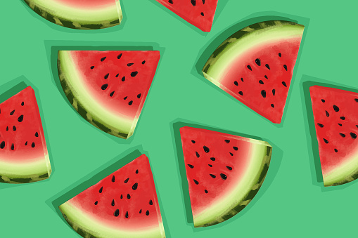 Seamless Pattern  of Watermelon slices