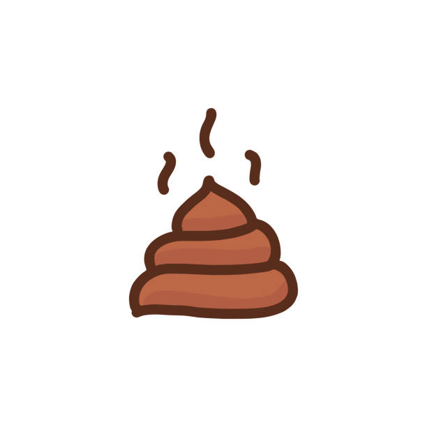Piece of turd icon in cartoon style. Brown poop is smelly. Vector illustration isolated on white background. mean dog stock illustrations