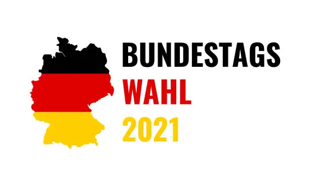 Vector illustration of BundestagWahl 2021 - german federal election 2021, vector banner or sticker