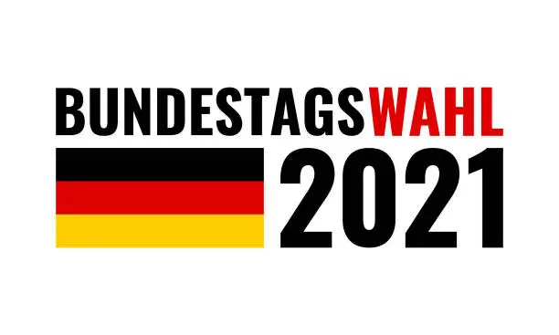 Vector illustration of BundestagWahl 2021 - german federal election 2021, vector banner or sticker