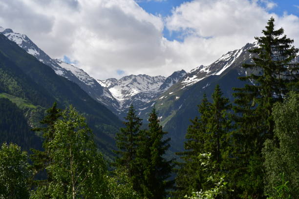 istock Beautiful landscape in Stubai valley mountains behind 1325602134