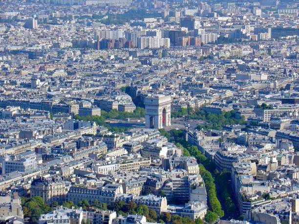 istock Paris city and Arc de Triomphe 1325609627