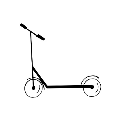 scooter icon. hand drawn doodle. vector, scandinavian, nordic minimalism monochrome transport