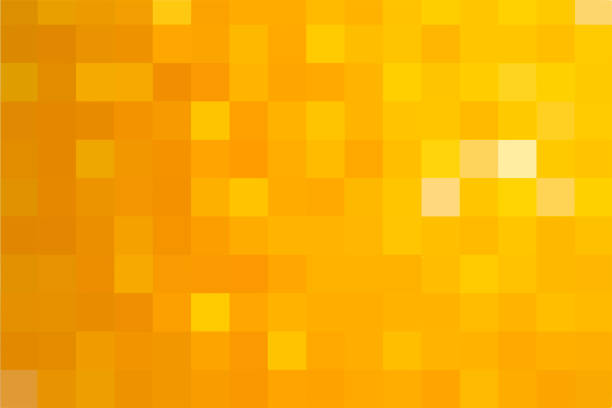 abstrakte pixel gelb hintergrund. gold geometrische textur aus quadraten. vektormuster aus quadratischen gelben pixeln - techno backgrounds textured yellow stock-grafiken, -clipart, -cartoons und -symbole