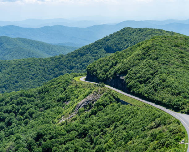istock Blue Ridge Parkway road from Above 1325620824