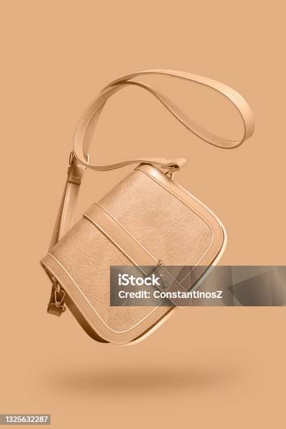 Womens Floating Leather Bag Stock Photo - Download Image Now - Purse, Bag, Mid-Air