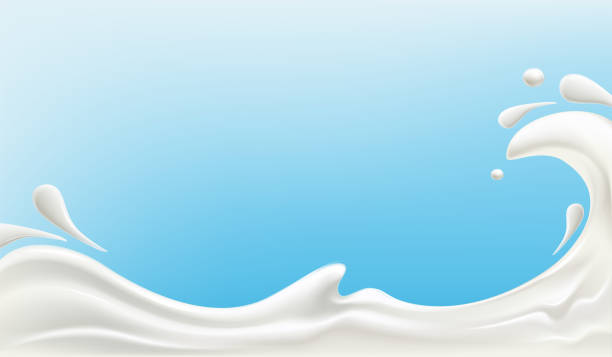 ilustrações, clipart, desenhos animados e ícones de espirre fundo de leite. respingo de líquido branco para o design de rótulos de publicidade - milk cream