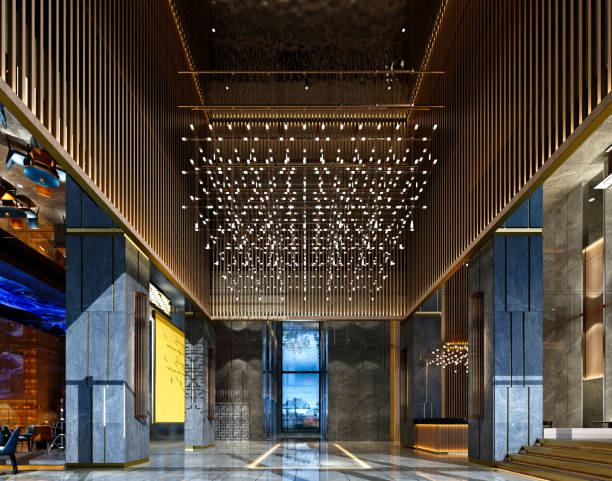 istock 3d render of luxury hotel reception and lobby 1325637053