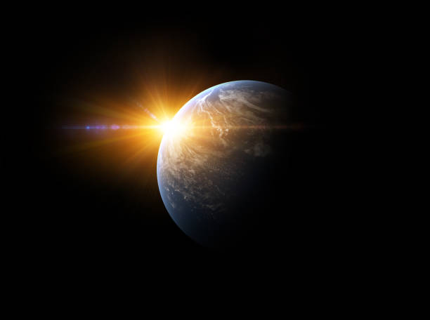 istock Planet sunrise, isolated on black 1325644656