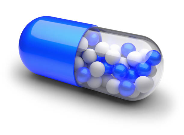 istock medical capsule shape pills isolated on a white background. 3d rendering 1325647821
