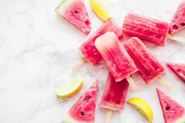 istock Homemade watermelon popsicles with ice 1325652506