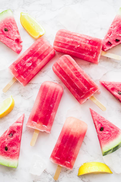 istock Homemade watermelon popsicles with ice 1325652507