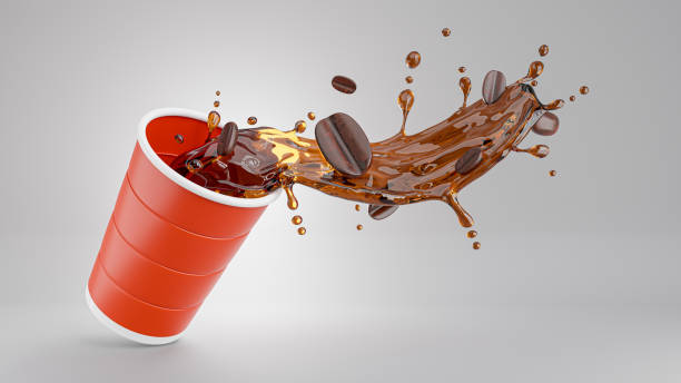 istock 3d render of realistics coffee mug red with coffee splash for product display 1325654282