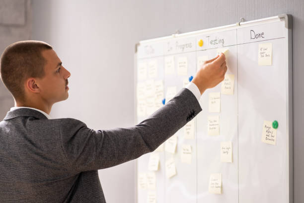 istock Kanban Business Board On Wall 1325656054