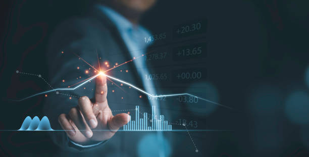 istock Businessman drawing virtual technical graph and chart for analysis stock market, technology investment and value investment concept. 1325662211