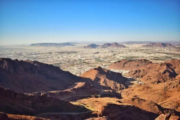 beautiful view of the city of medina seen from the top of the hill uhud