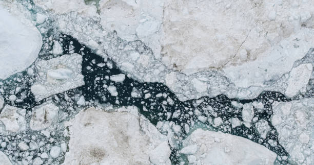 istock Icebergs drone aerial photo top view - Climate Change and Global Warming 1325669659