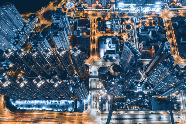 istock Residential District in Hong Kong at night 1325673429