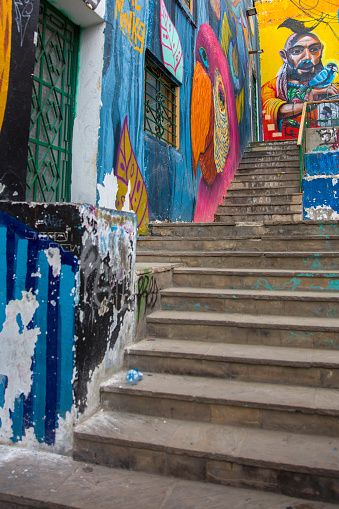 Street art at Barranco district, Lima. This district is considered to be the city's most romantic and bohemian.